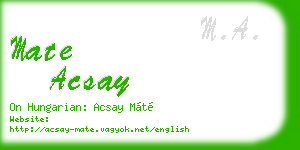 mate acsay business card