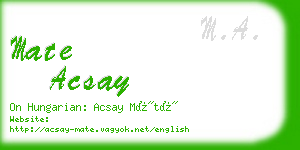 mate acsay business card